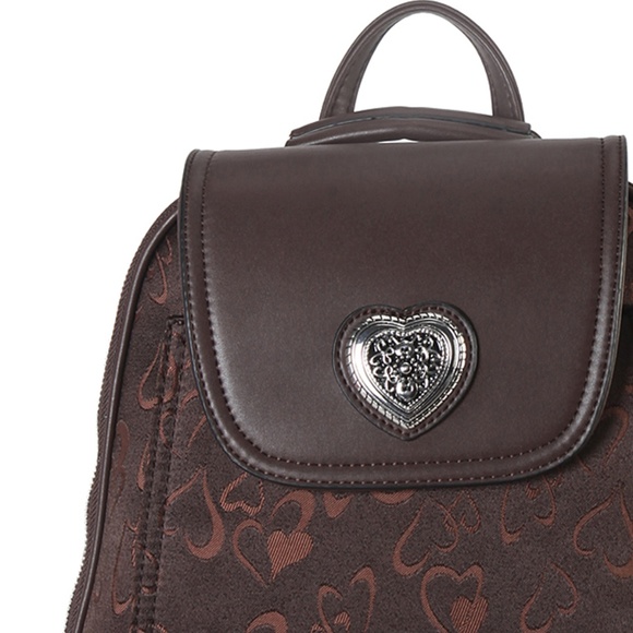 RIMEN & Co Brown Heart Embossed Backpack & Wallet main image 4